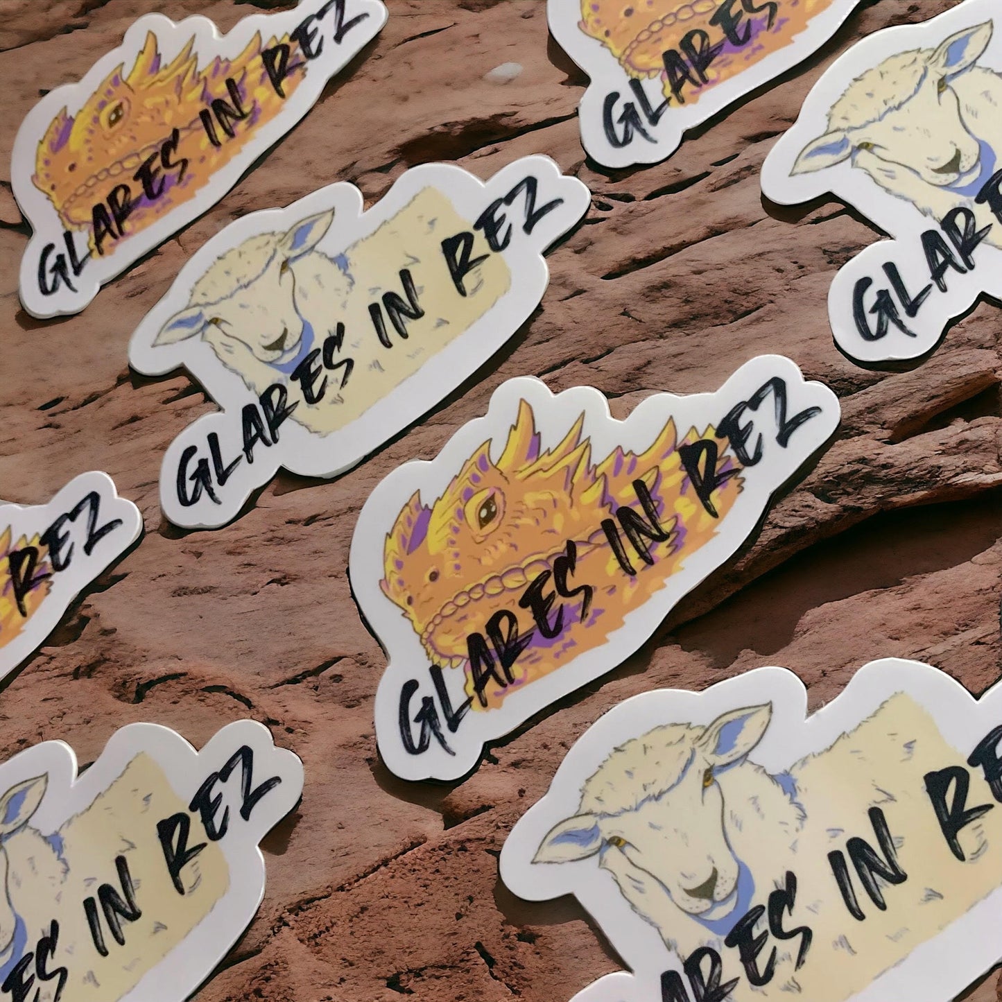 Glares In Rez Stickers
